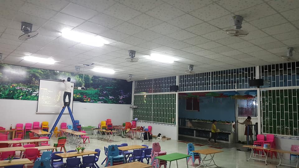 THIẾT KẾ, THI CÔNG HỆ THỐNG ÂM THANH, MÁY CHIẾU CHO NHÀ ĂN VÀ NHÀ CHƠI CỦA CÁC BÉ MẦM MON
