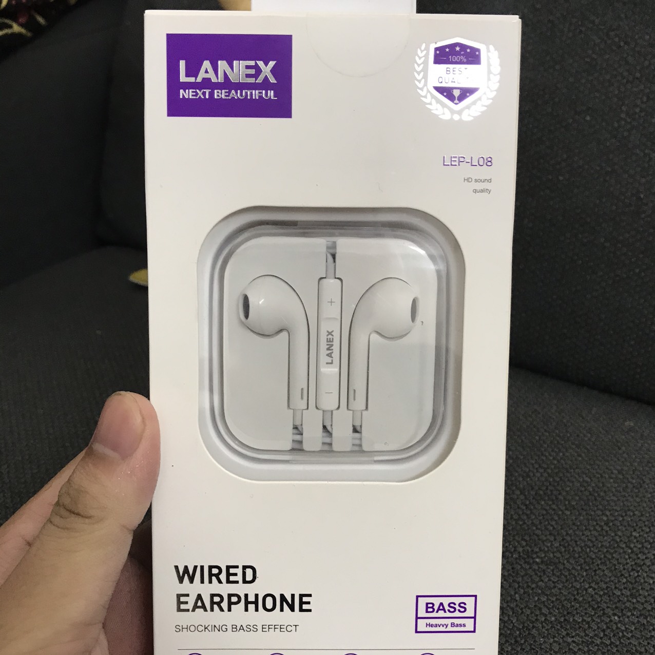 TAI NGHE LANEX – LEP-L08 JACK 3.5MM CÓ MIC, DÀI 1.2M