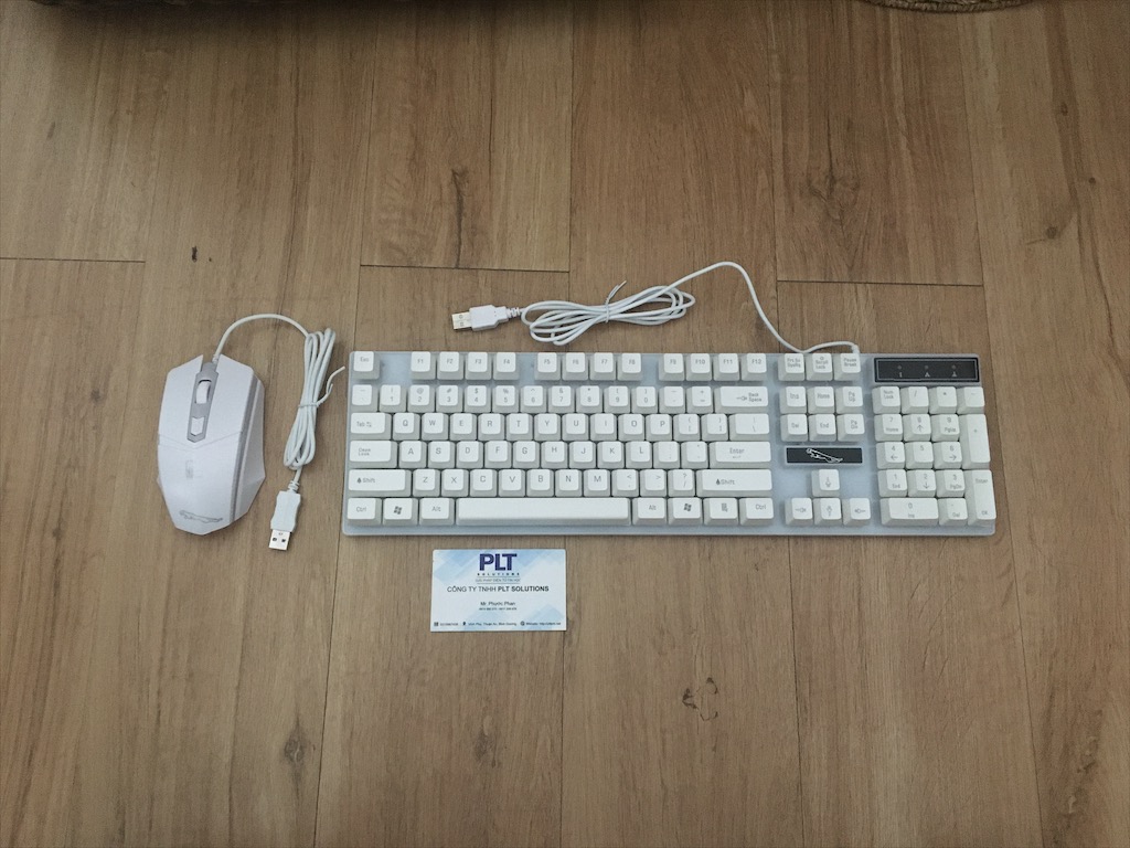 COMBO BÀN PHÍM + CHUỘT VĂN PHÒNG VÀ GAMING CÓ ĐÈN LED, NGOẠI HÌNH ĐẸP MẮT, THAO TÁC DỄ DÀNG (MÀU TRẮNG)